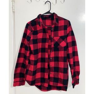 Socialite Button Down Womens Size L Long Sleeve Plaid Casual